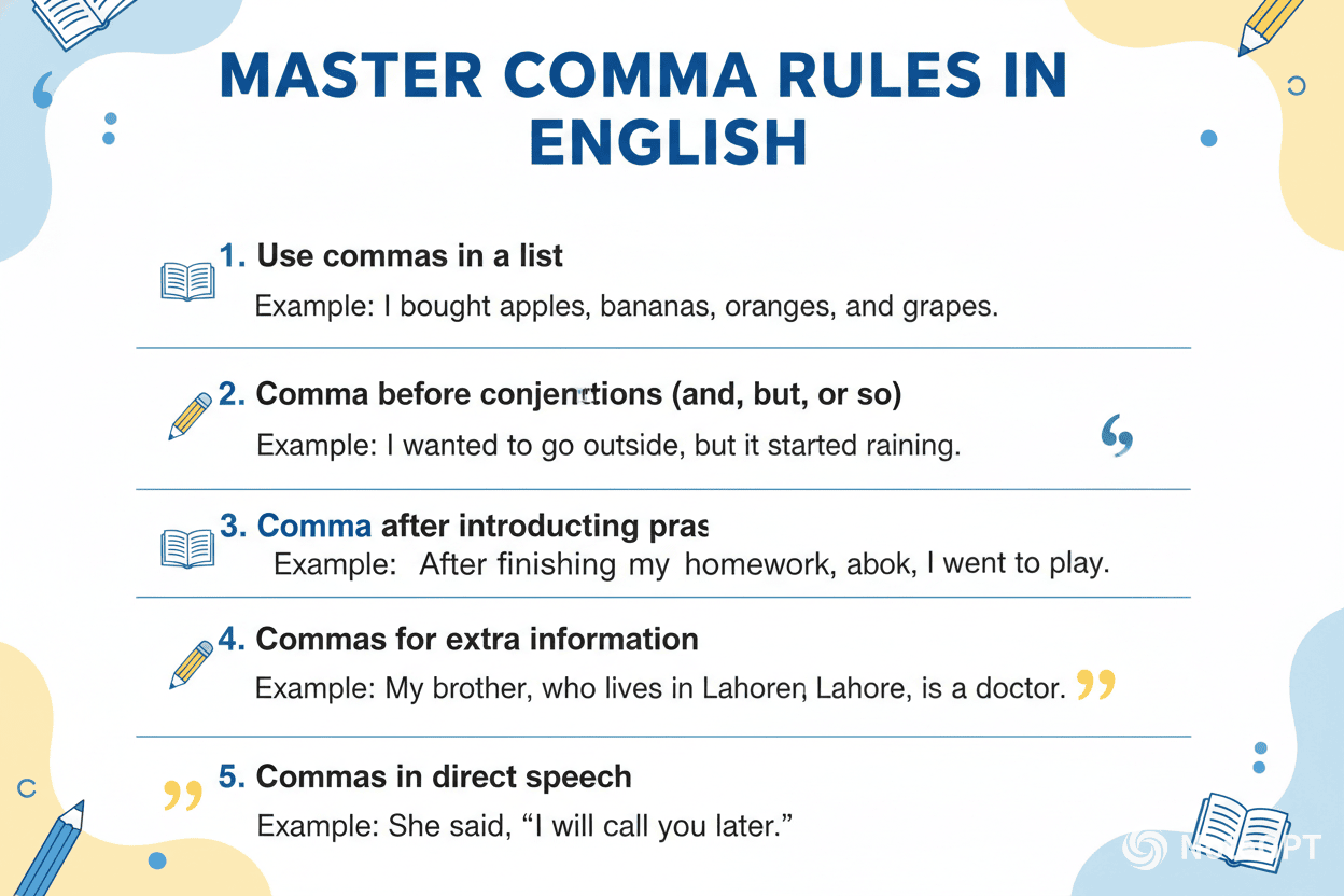 Comma rules examples and usage